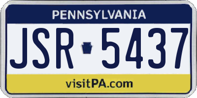 PA license plate JSR5437