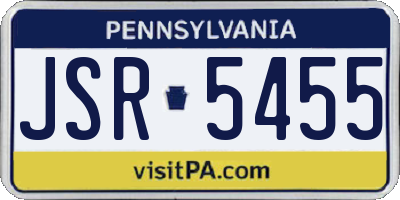 PA license plate JSR5455