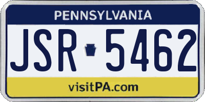 PA license plate JSR5462