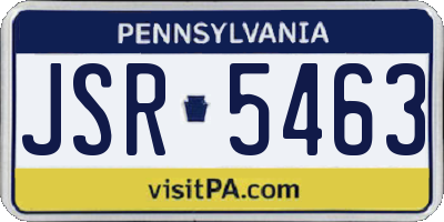 PA license plate JSR5463