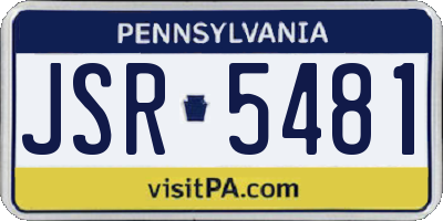 PA license plate JSR5481