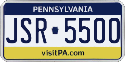 PA license plate JSR5500