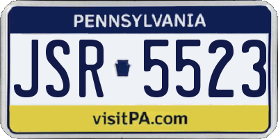 PA license plate JSR5523