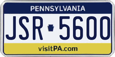 PA license plate JSR5600