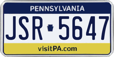 PA license plate JSR5647