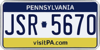 PA license plate JSR5670