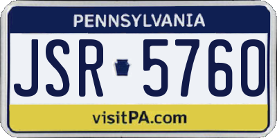 PA license plate JSR5760