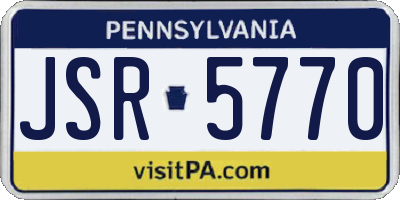 PA license plate JSR5770