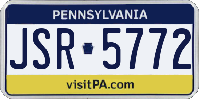 PA license plate JSR5772