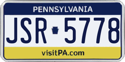 PA license plate JSR5778