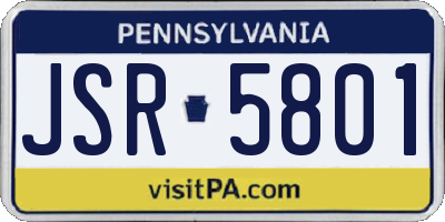 PA license plate JSR5801