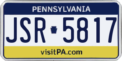 PA license plate JSR5817
