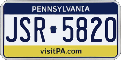 PA license plate JSR5820