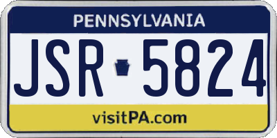 PA license plate JSR5824