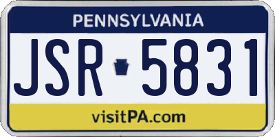 PA license plate JSR5831