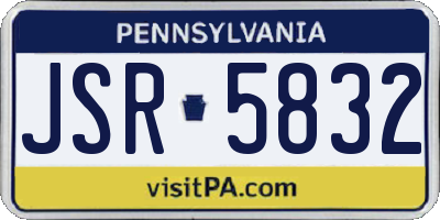 PA license plate JSR5832