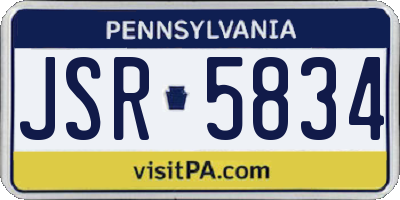 PA license plate JSR5834