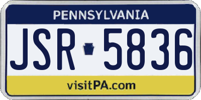 PA license plate JSR5836