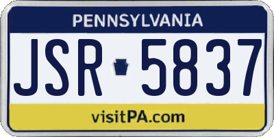 PA license plate JSR5837