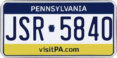 PA license plate JSR5840