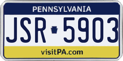 PA license plate JSR5903