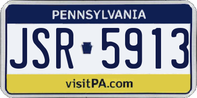 PA license plate JSR5913