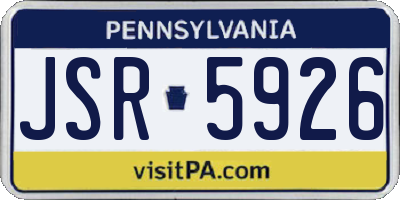 PA license plate JSR5926