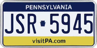 PA license plate JSR5945