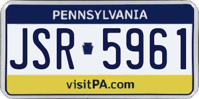 PA license plate JSR5961
