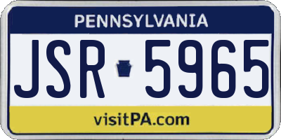 PA license plate JSR5965