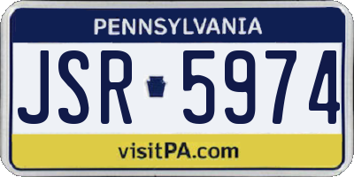 PA license plate JSR5974