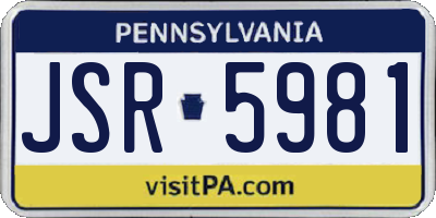 PA license plate JSR5981
