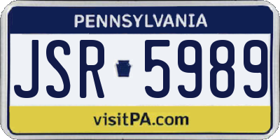 PA license plate JSR5989