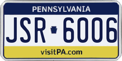 PA license plate JSR6006