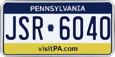 PA license plate JSR6040