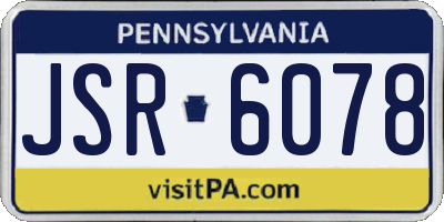 PA license plate JSR6078