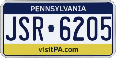 PA license plate JSR6205