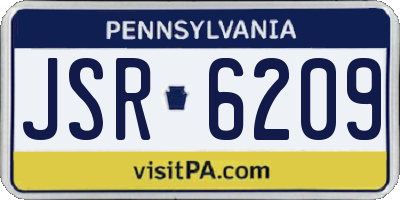 PA license plate JSR6209