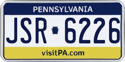PA license plate JSR6226