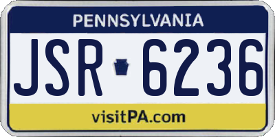 PA license plate JSR6236