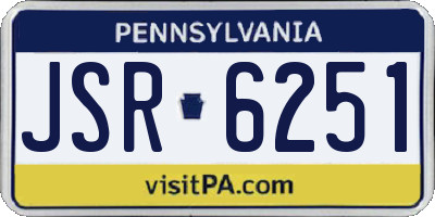 PA license plate JSR6251