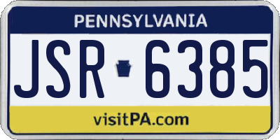 PA license plate JSR6385