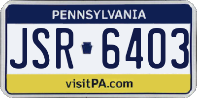 PA license plate JSR6403