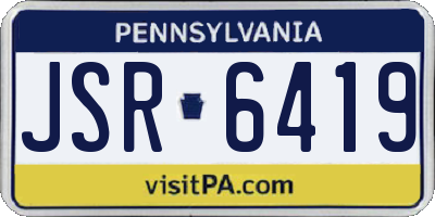 PA license plate JSR6419