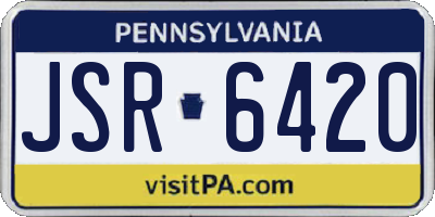 PA license plate JSR6420