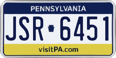 PA license plate JSR6451