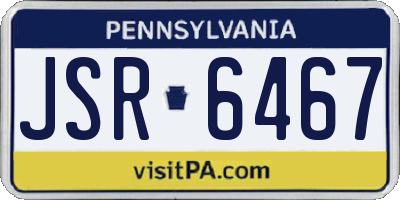 PA license plate JSR6467