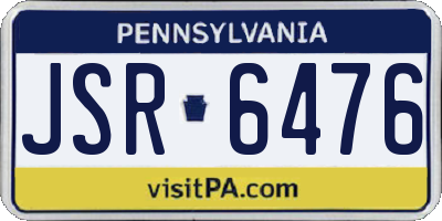 PA license plate JSR6476