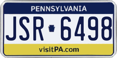 PA license plate JSR6498