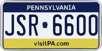 PA license plate JSR6600